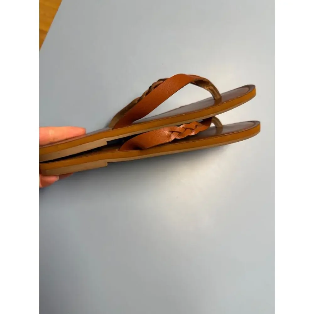 Universal Thread Women’s Sandals Size 7 Brown Braided Straps, Flip Flop - Picture 9 of 13